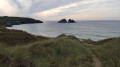Hollywell Beach, Kelsey Head and Pentire Point West from Cubert Church